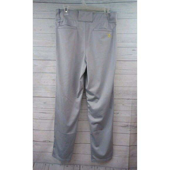 Nike Baseball pants mens Size Medium M Gray Yellow Dri-Fit Swing Man - Picture 2 of 9